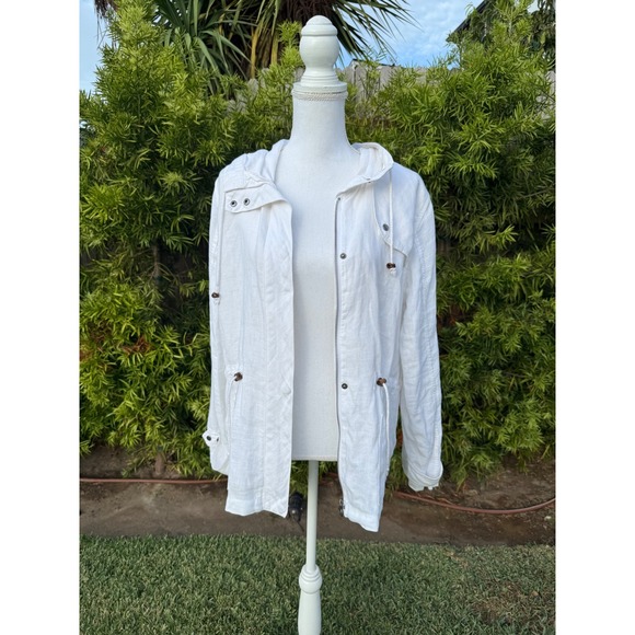 Tommy Bahama Relax Linen Blend Hooded Anorak Utility Jacket‎ Medium - Picture 4 of 16